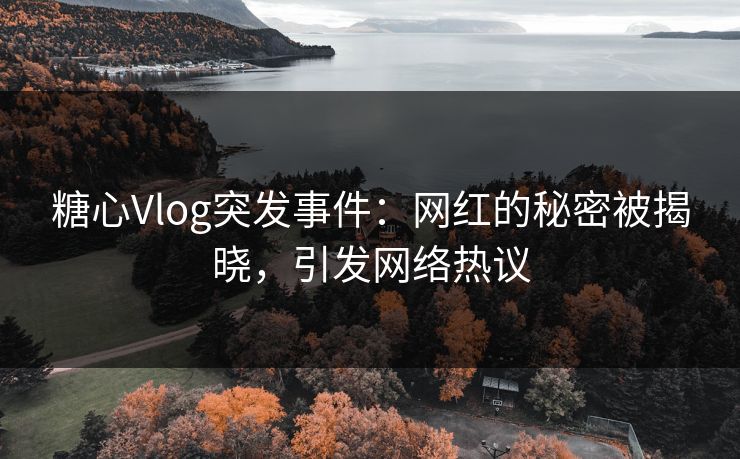 糖心Vlog突发事件:网红的秘密被揭晓,引发网络热议 糖心Vlog突发事件:网红的秘密被揭晓,引发网络热议