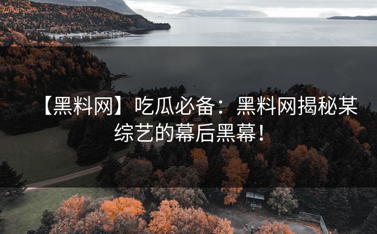 【黑料网】吃瓜必备：黑料网揭秘某综艺的幕后黑幕！