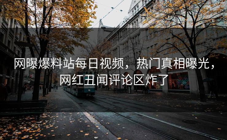 网曝爆料站每日视频，热门真相曝光，网红丑闻评论区炸了