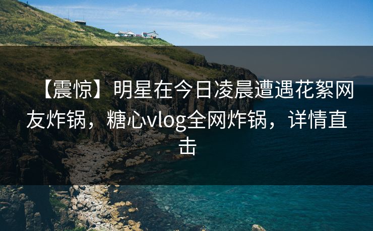 【震惊】明星在今日凌晨遭遇花絮网友炸锅，糖心vlog全网炸锅，详情直击