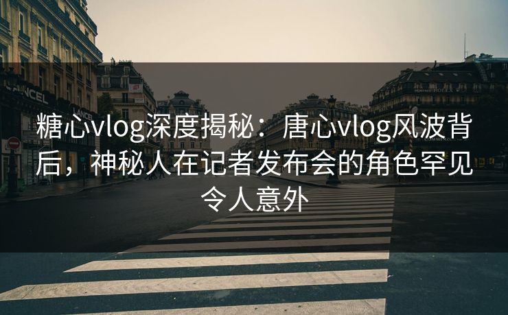 糖心vlog深度揭秘:唐心vlog风波背后,神秘人在记者发布会的角色罕见令人意外 糖心vlog深度揭秘:唐心vlog风波背后,神秘人在记者发布会的角色罕见令人意外