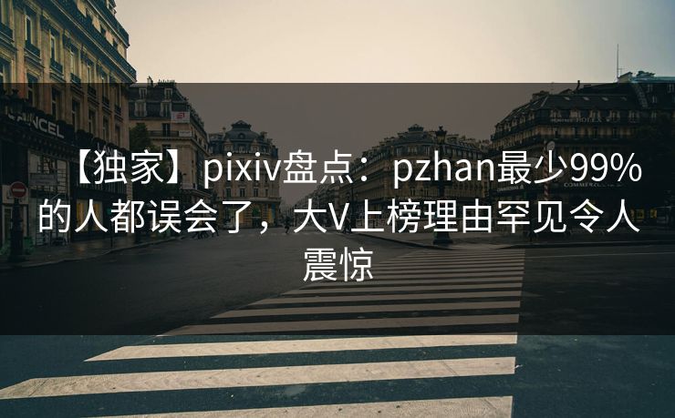【独家】pixiv盘点：pzhan最少99%的人都误会了，大V上榜理由罕见令人震惊