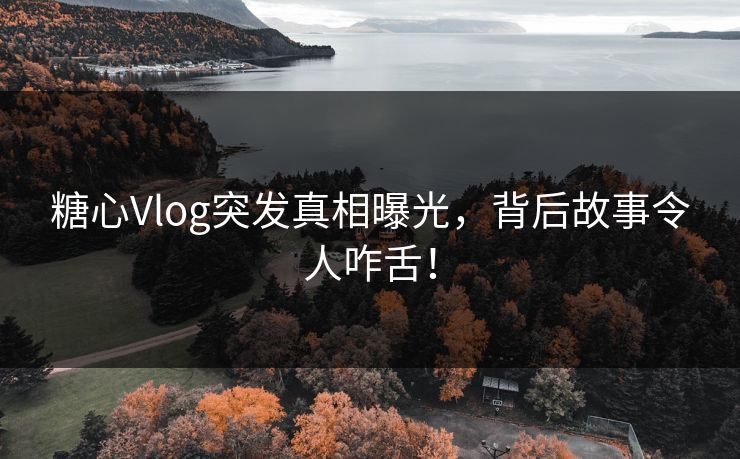 糖心Vlog突发真相曝光，背后故事令人咋舌！